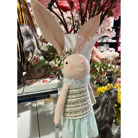 Velikonoční dekorace zajíc stojící zelený/růžový 1ks, 85 cm