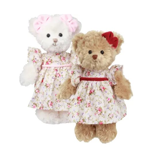 Plyšový medvídek Cataleya v růžových šatech hnědý, 25 cm