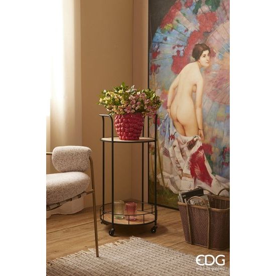 Keramická váza ve tvaru maliny červená, 21x21,5 cm