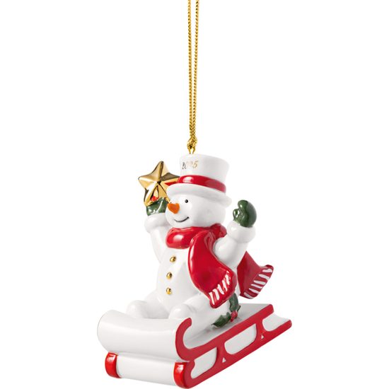 Christmas Classic Vánoční ozdoba sněhulák 2025, 7,6x6,8x8,7 cm, Villeroy & Boch