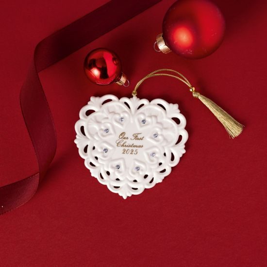 Christmas Classic Vánoční ozdoba srdce 2025, 10,5x9,5x0,7 cm, Villeroy & Boch