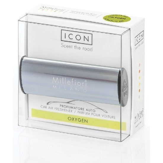 Millefiori Milano - ICON vôňa do auta Oxygen, strieborná lesk