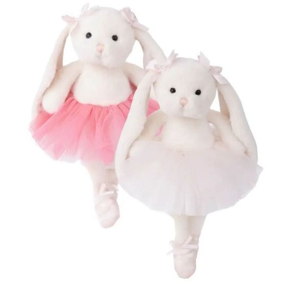Plyšový zajačik baletka Dancing Jayleen ružová/biela sukňa 1ks, 25 cm