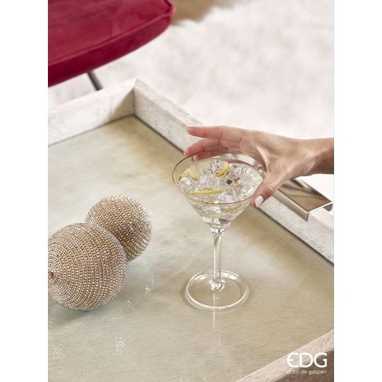 Vianočná ozdoba s flitrami zlatá, 12 cm