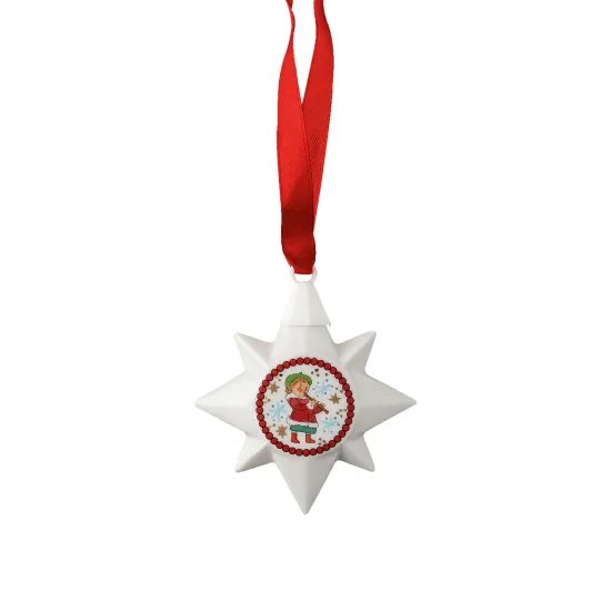 Porcelánová mini hviezda motív Flauta, Christmas Sounds, Ø 6,5 cm, Rosenthal