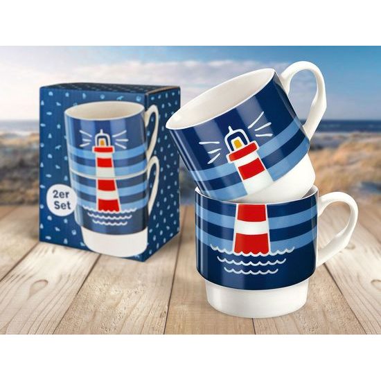 Sada porcelánových hrnků maják Ligh, 2x330ml