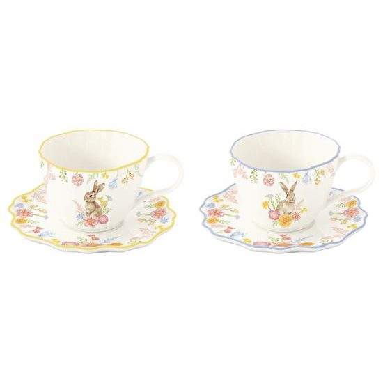 Veľkonočná sada šálok s podšálkami 2 ks Tres Jolie 120 ml, Easy Life