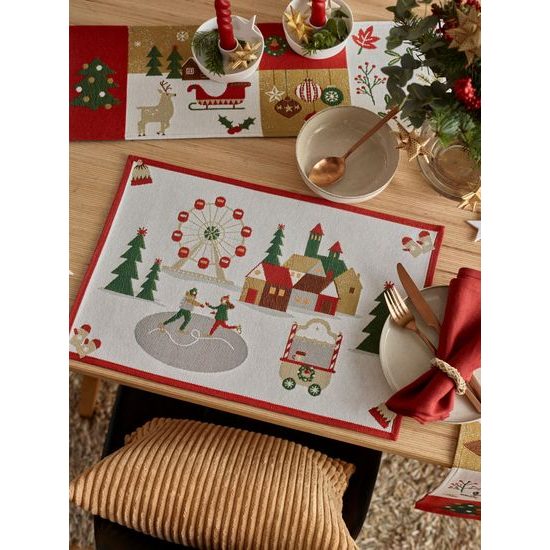 Vánoční gobelínový polštář s výplní X-mas Joyride 32x48 cm, Sander