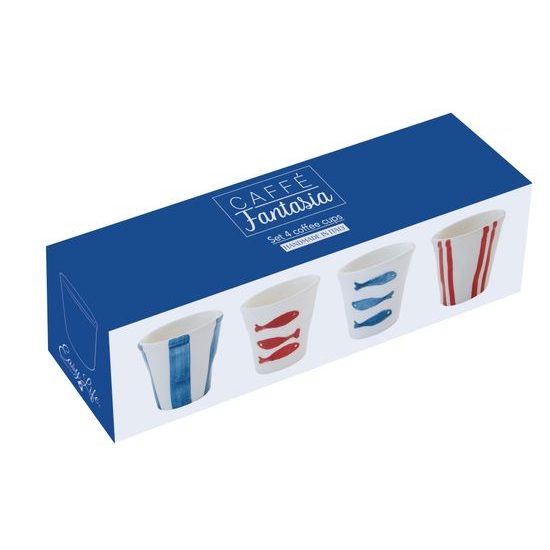 Porcelánová súprava šálok na espresso bez uška 4ks Caffe Fantasia 60 ml More, Easy Life