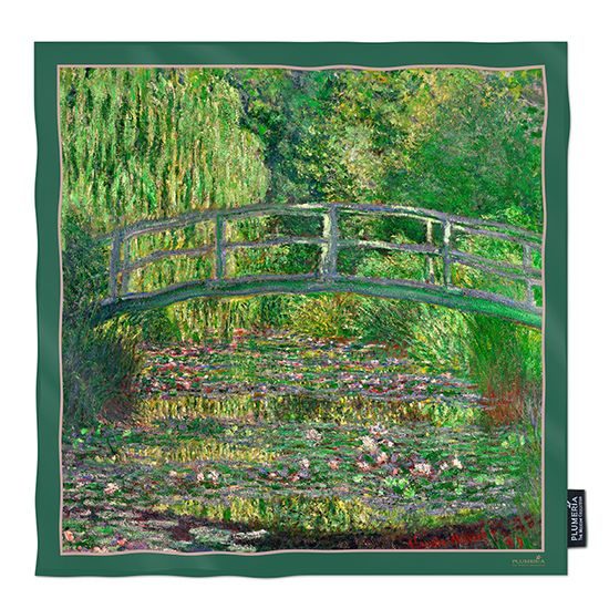 Hedvábný šátek Japanese Bridge 90x90cm, Claude Monet