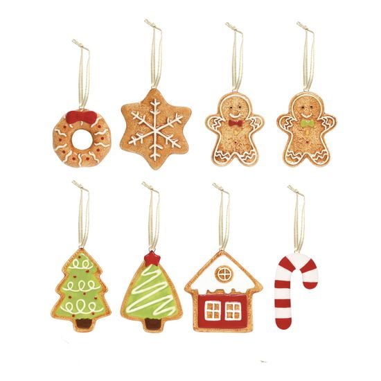 Vánoční porcelánová ozdoba perníky Christmas Decorations 1ks, Easy Life