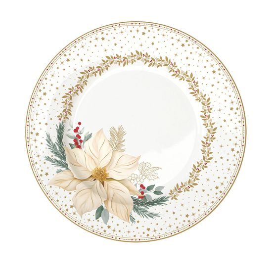 Vianočný dezertný tanier White Elegance 19 cm, Easy Life