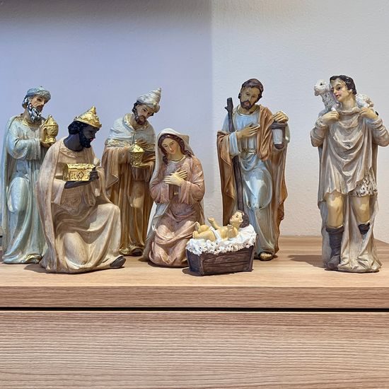 Vianočný betlehem 7ks prírodný, 20 cm