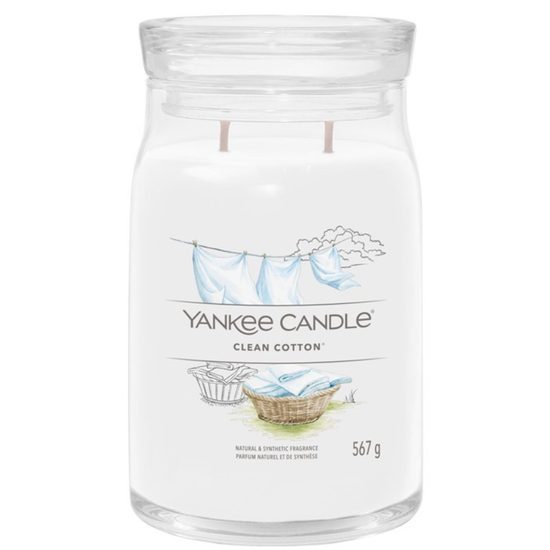 Yankee Candle - Signature vonná sviečka Clean Cotton, 567g