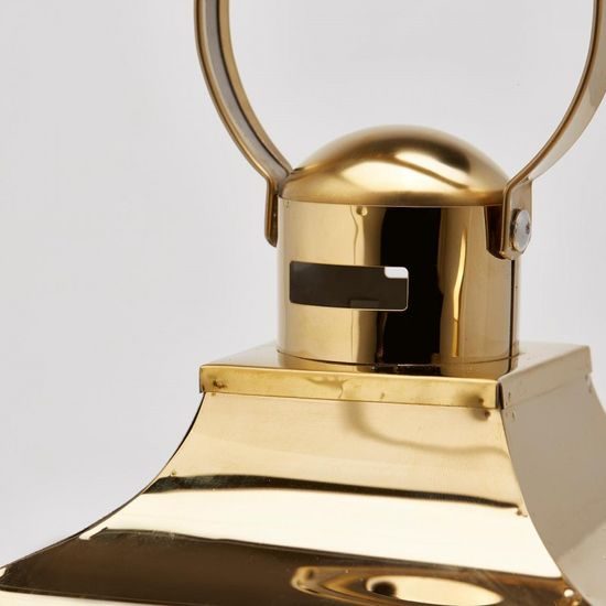 Kovový lampáš zlatá, 43x17x17,5 cm