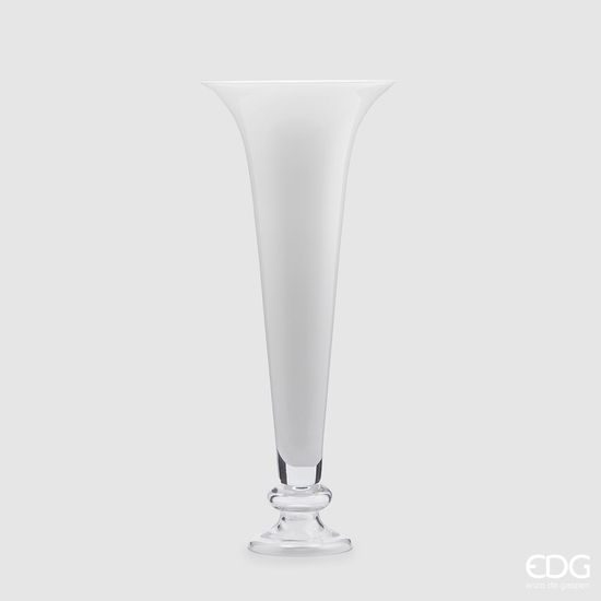 Skleněná váza Nida trumpeta bílá, 70x30 cm