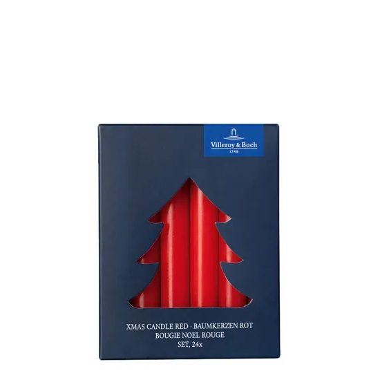 Winter Specials dlouhá svíčka červená set 24ks 10x1,5 cm, Villeroy & Boch