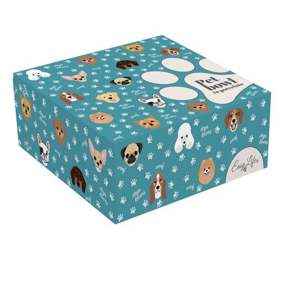 Porcelánová miska pre psov 20,5 cm Dogs Family v darčekovej krabici, Easy Life