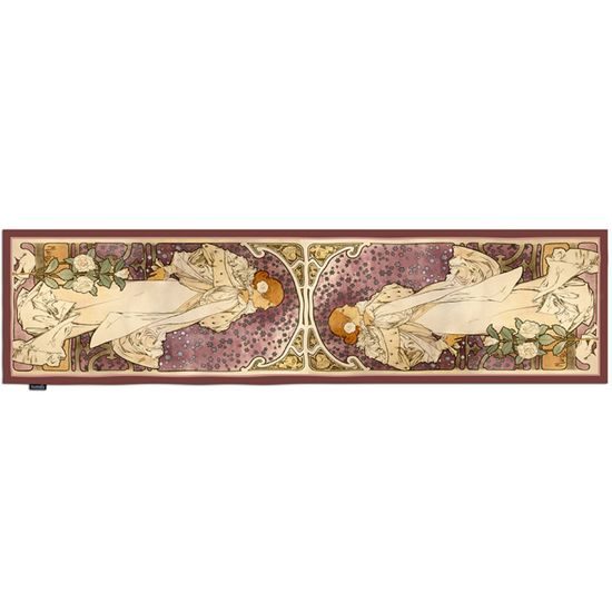 Hedvábná šála La Dame Aux Camelias 40x160cm, Alfons Mucha