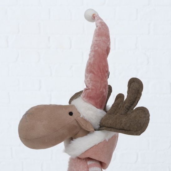 Vánoční figura sob růžový Milvyo 1ks, 23x20x73cm