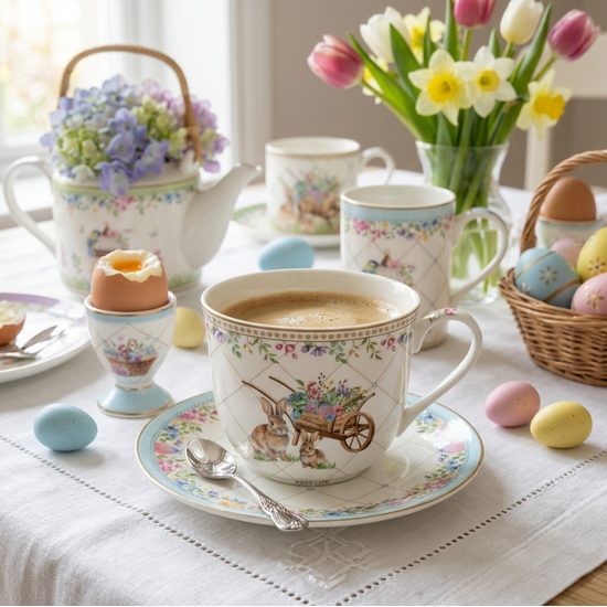 Velikonoční snídaňový šálek s podšálkem 370ml Spring Bloom, Easy Life