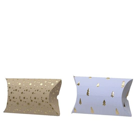Vianočné vrecko na peniaze hviezdy/stromy 2ks, 5x13,5x15 cm