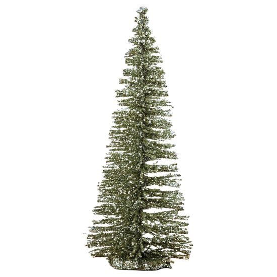 Vianočná dekorácia stromček s flitrami strieborný, 15cm