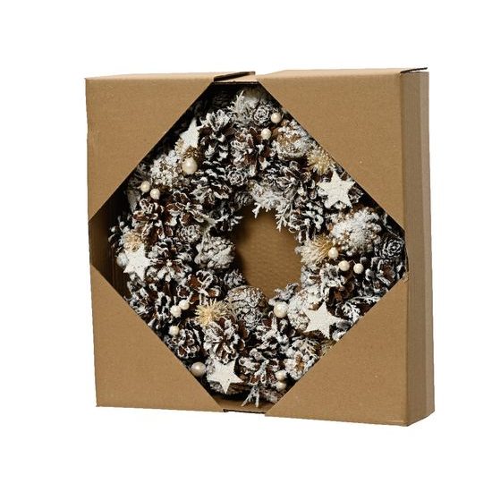 Vánoční dekorace věnec přírodní, 9x34 cm
