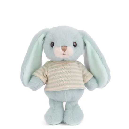 Plyšový zajíček v triku Bouncy Bunny modrý, 15 cm