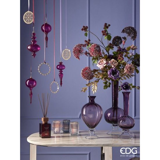 Vianočná závesná dekorácia kruh s flitrami zlatá, 10 cm