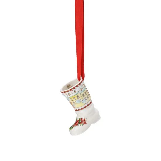 Vánoční porcelánová ozdoba na stromeček bota Christmas Sounds 5 cm, Rosenthal