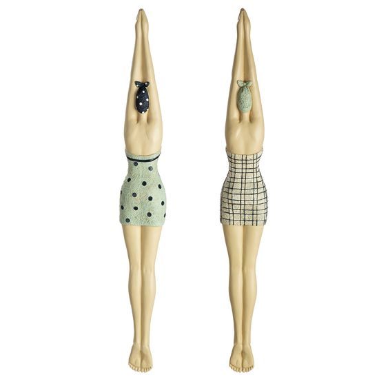 Dekorace na zeď figura plavkyně Swim 1ks, 5x7,5x63 cm