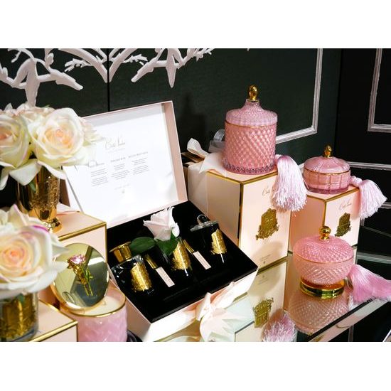 Côte Noire - Large Art Deco svíčka Pink & Gold, Růžové šampaňské