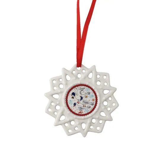 Porcelánová ozdoba Vločka, motív Čajka, Christmas Sounds Ø 7,5 cm, Rosenthal