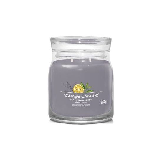 Yankee Candle - Signature vonná svíčka Black Tea & Lemon, 368g