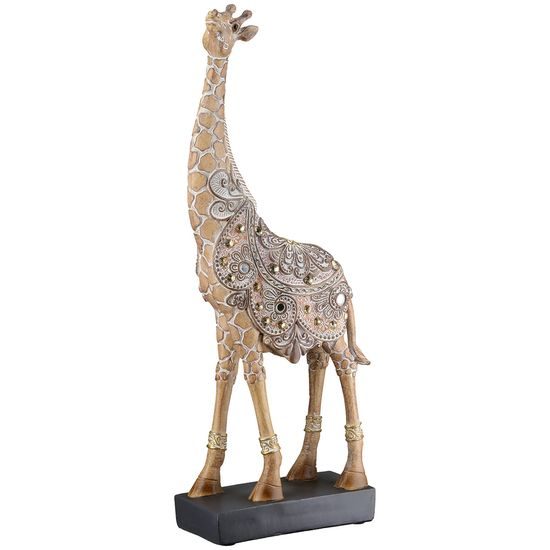 Dekorace figura žirafa Elody hnědá, 5x10,5x30,5 cm