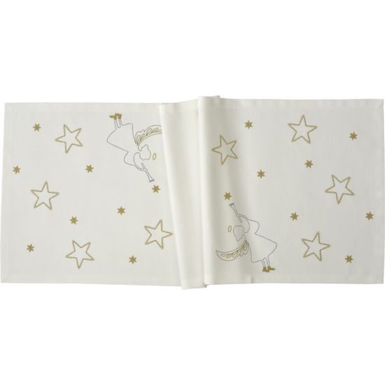 Vánoční běhoun na stůl Stardust bílý 50x150cm, Sander