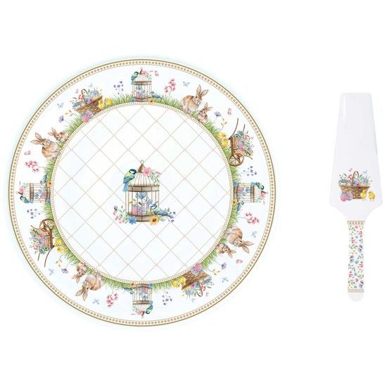 Veľkonočný podnos na tortu s lopatkou Spring Bloom 32cm, Easy Life