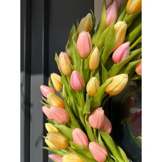 Umělá květina svazek tulipánů 5ks žlutý, 31 cm