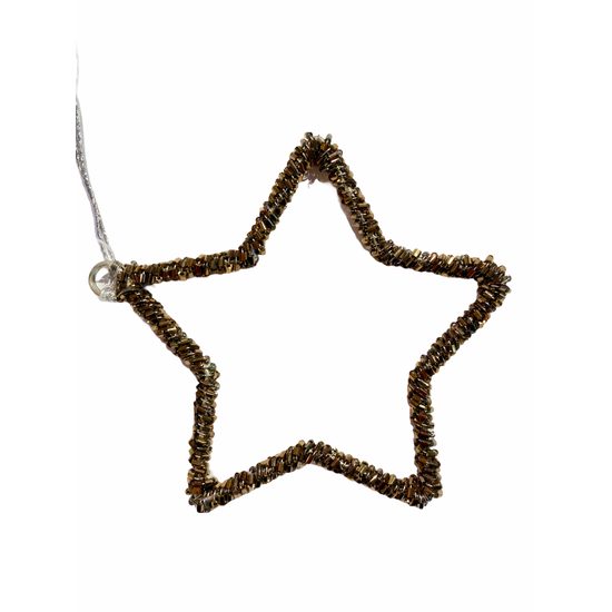 Vánoční dekorace hvězda závěsná, 10x10 cm