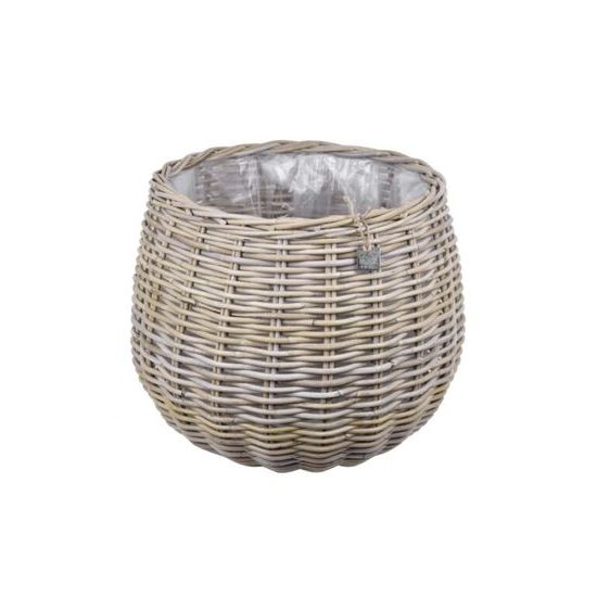 Ratanový obal na květináč s igelitovou výplní, 58x43 cm