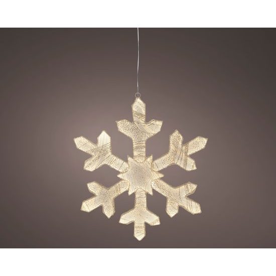Vánoční dekorace světelná sněhová vločka LED teplá bílá, 59x1 cm