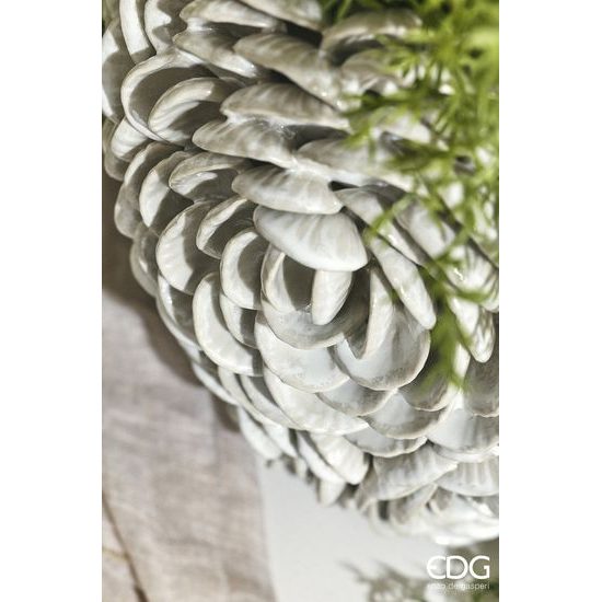 Keramická váza Chakra Conchiglie mušle krémová, 37x32 cm