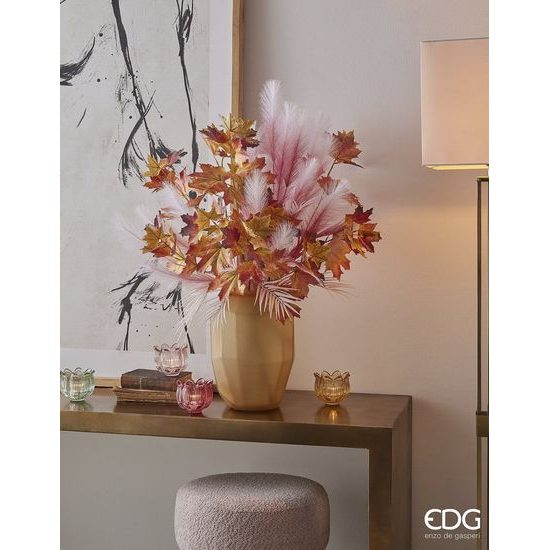 Sklenený svietnik na čajovú sviečku v tvare tulipánu 1ks, 10x12,5 cm