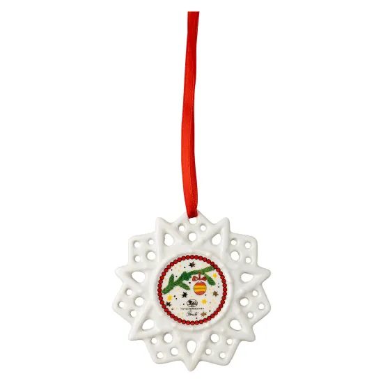 Vánoční ozdoba vločka s kočičkou Christmas Lights, 7,8 cm, Rosenthal