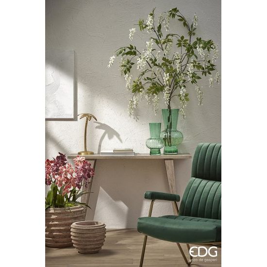 Skleněná váza Sfera zelená, 45x26 cm