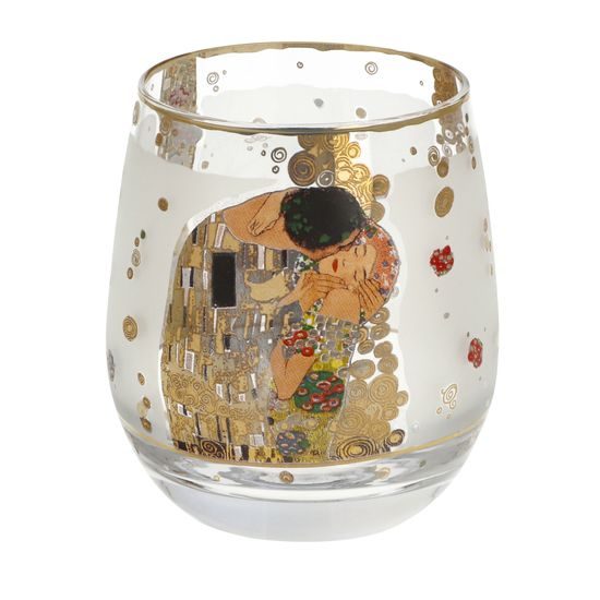 Skleněný svícen The Kiss - Artis Orbis 8,5x8,5x9,5 cm, Gustav Klimt