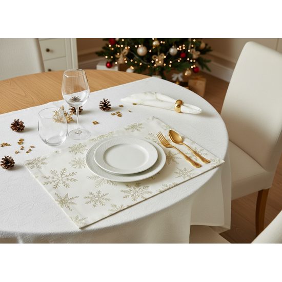 Vánoční prostírání Cristallo Luce bílo-zlaté 35x50 cm, Sander