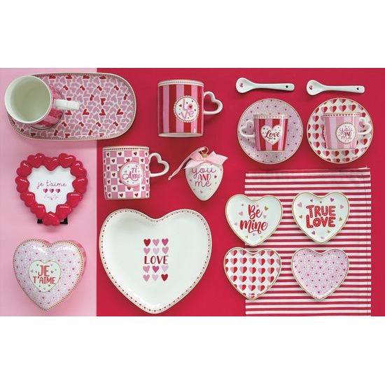 Porcelánový hrnek s podšálkem Cuoricini 320ml/23x12cm, Easy Life