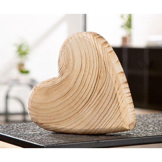 Dřevěná dekorace srdce Core hnědé, 6x20x20 cm